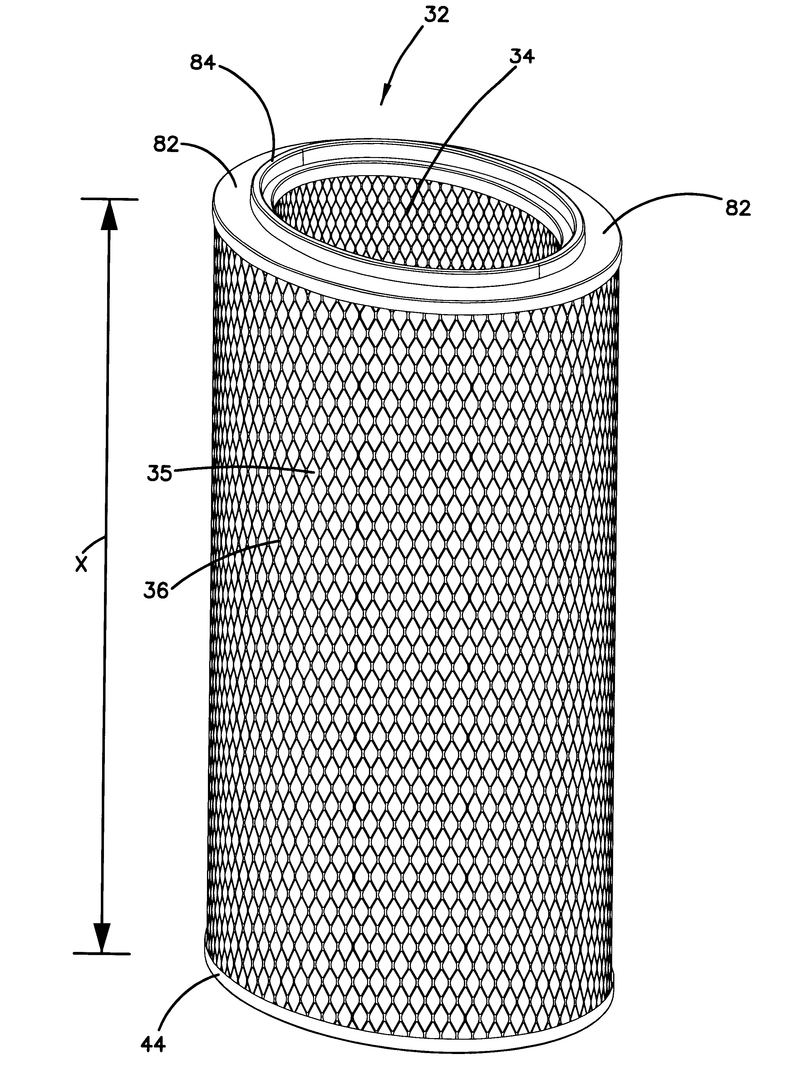 Air filter assembly having non-cylindrical filter elements, for filtering air with particulate matter