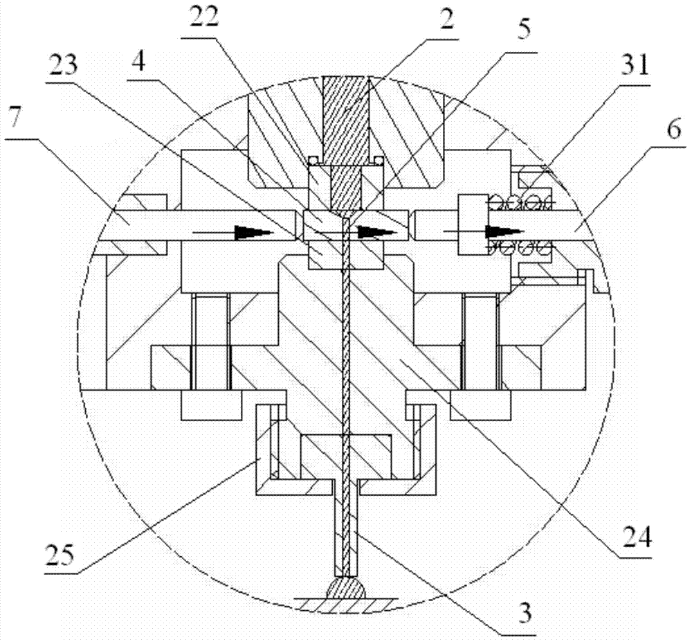 Sliding type piezoelectric valve used for discharging particle-contained liquid