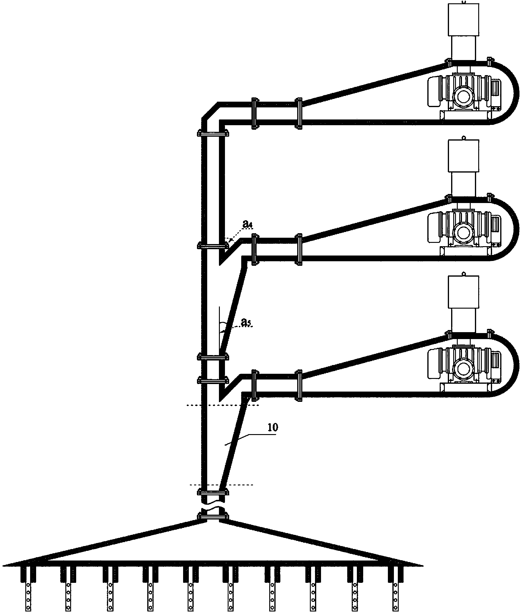 Noise collecting system device for sewage plant blower