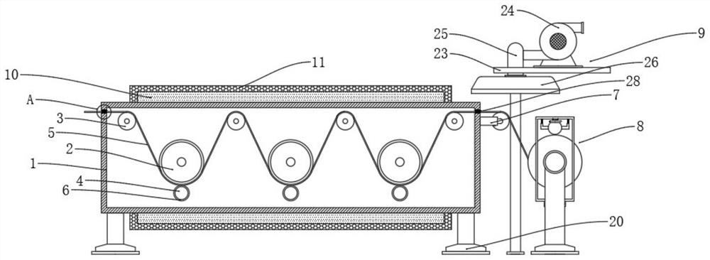 Stretching structure with good stability for producing uniaxially-stretched polyimide film