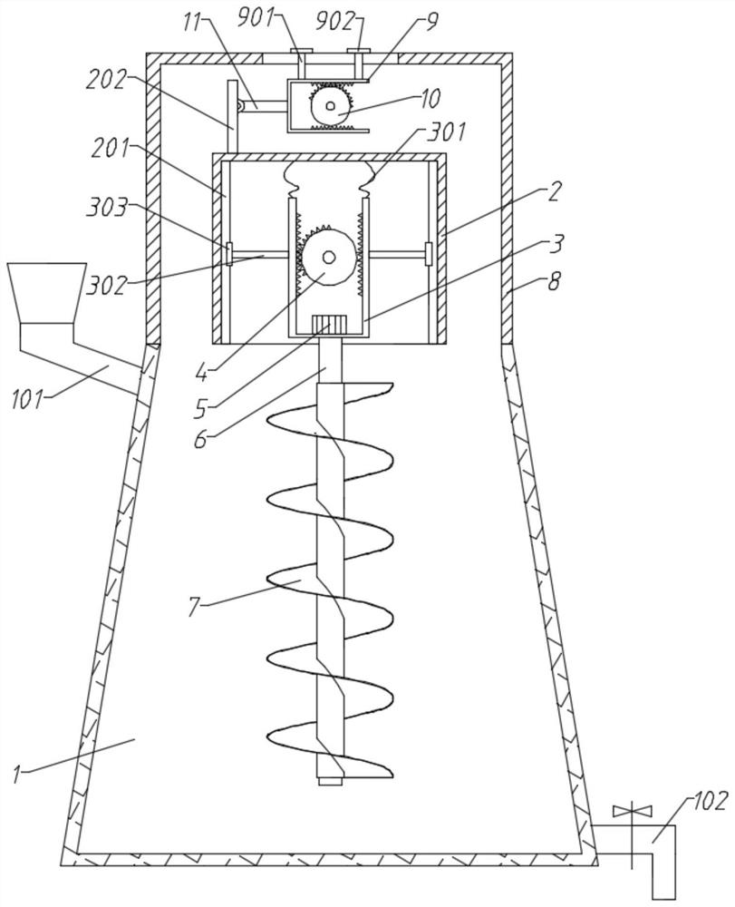 A multi-angle stirring water and fertilizer mixer