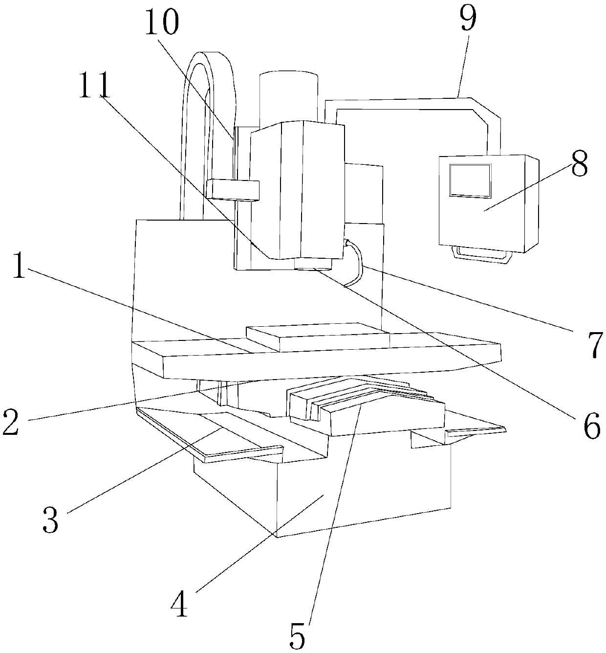 A light open three-axis linkage CNC milling machine