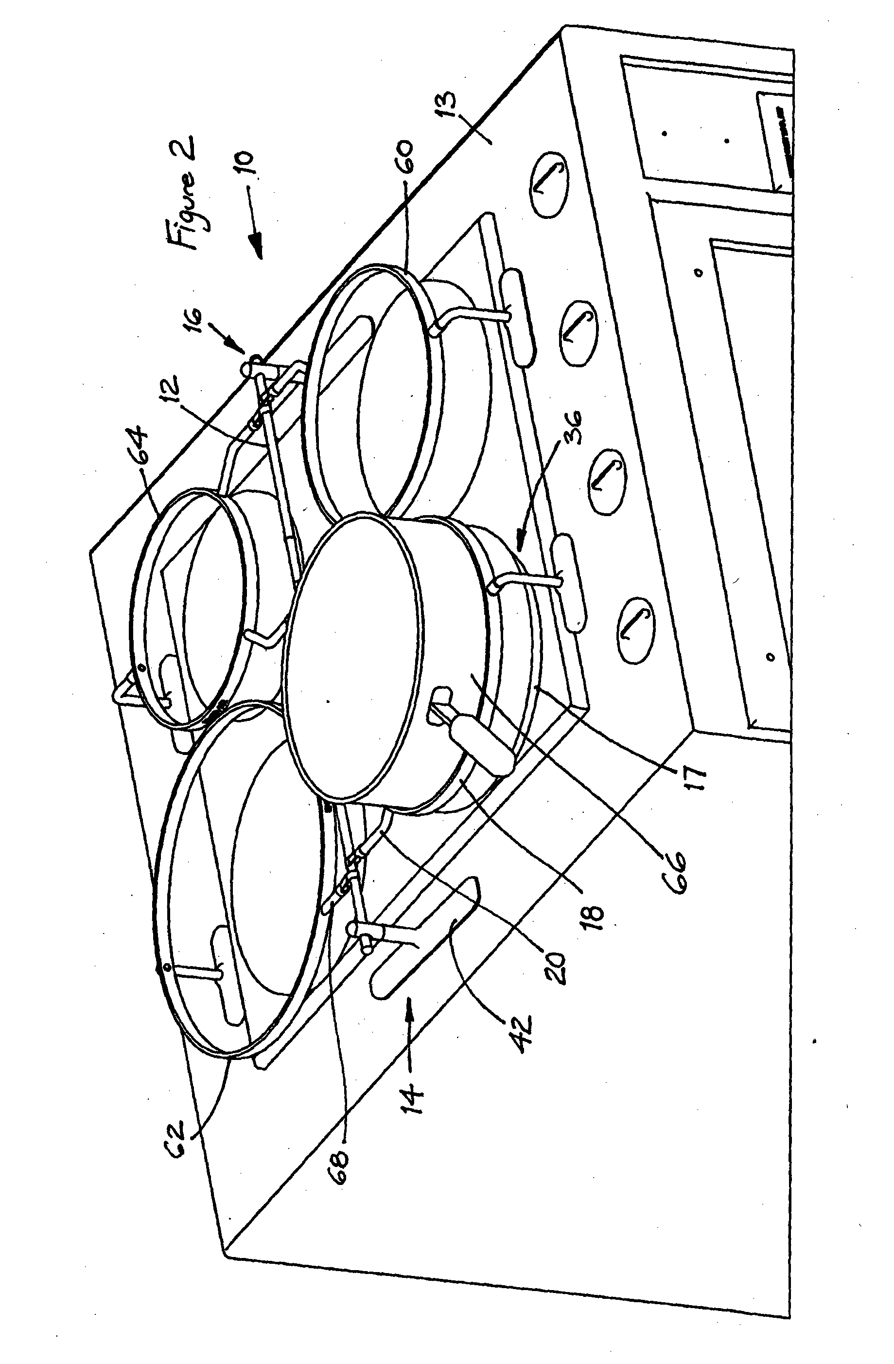 Rack for Holding Cookware on a Cooktop