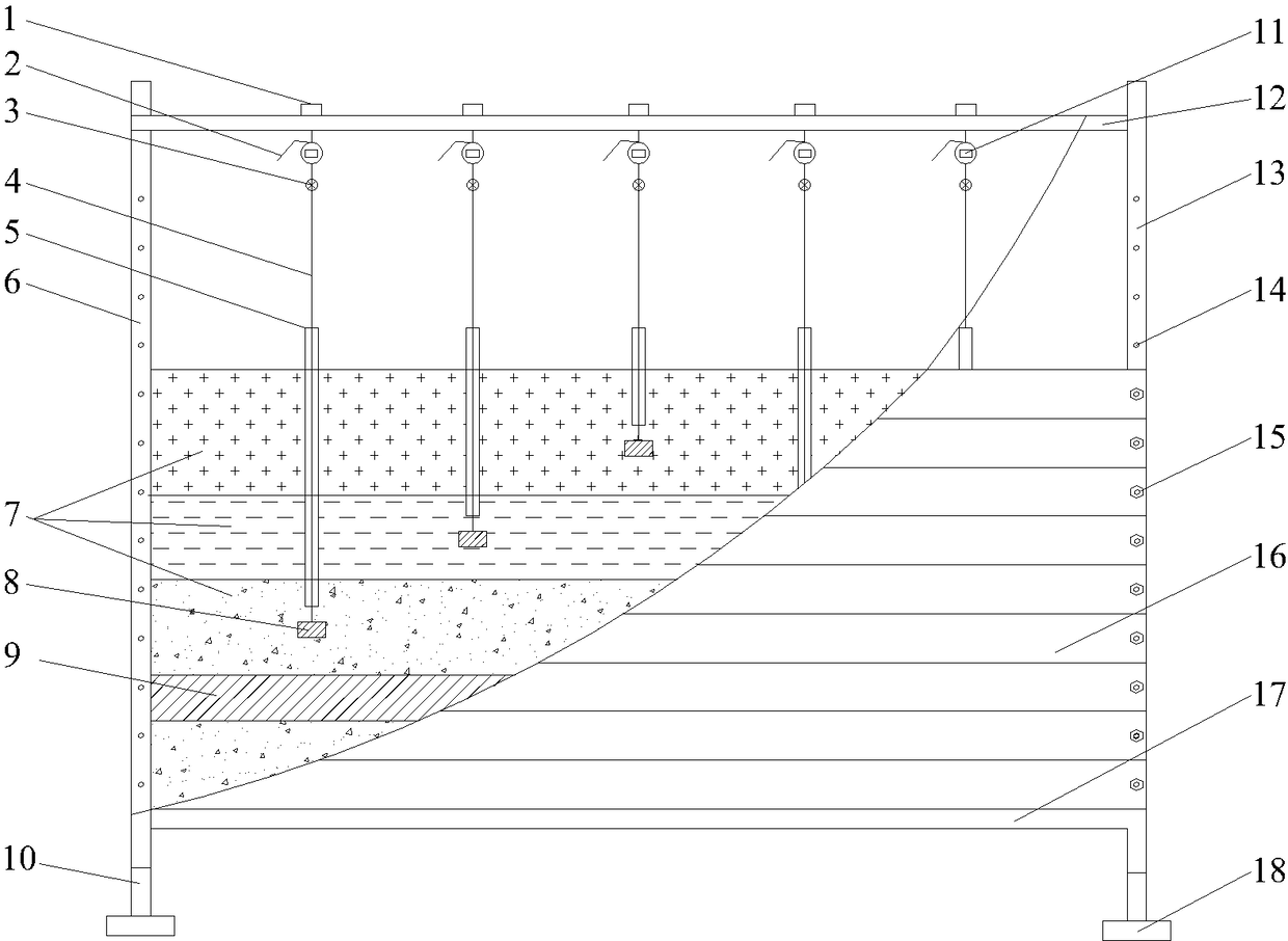 A mine three-dimensional physical simulation coal seam mining roof movement monitoring method