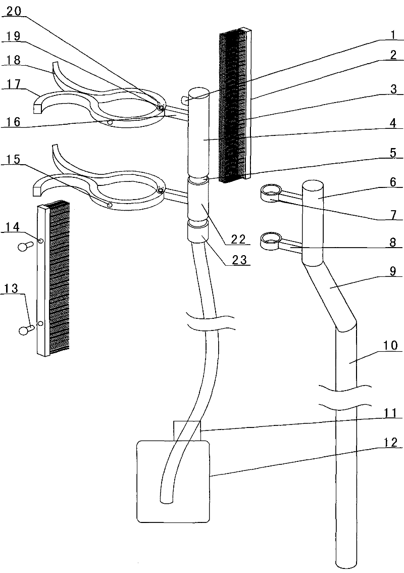 Power transmission line insulator cleaning device