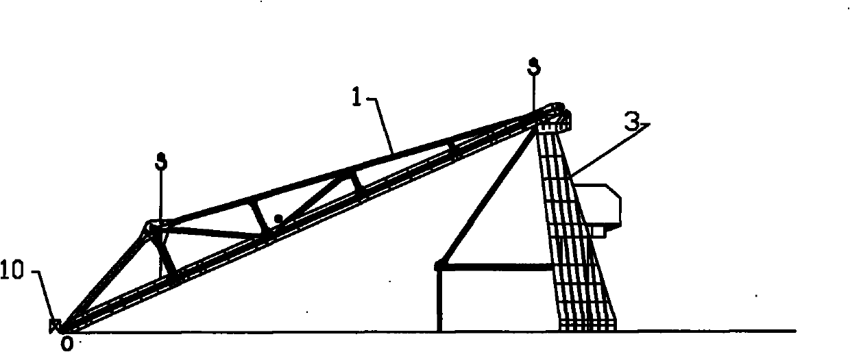 Moment hoisting method for three connecting rods of gantry crane