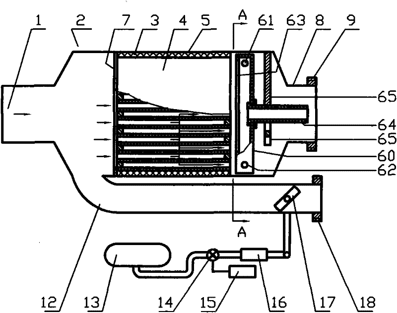 Particle filtering and regenerating device