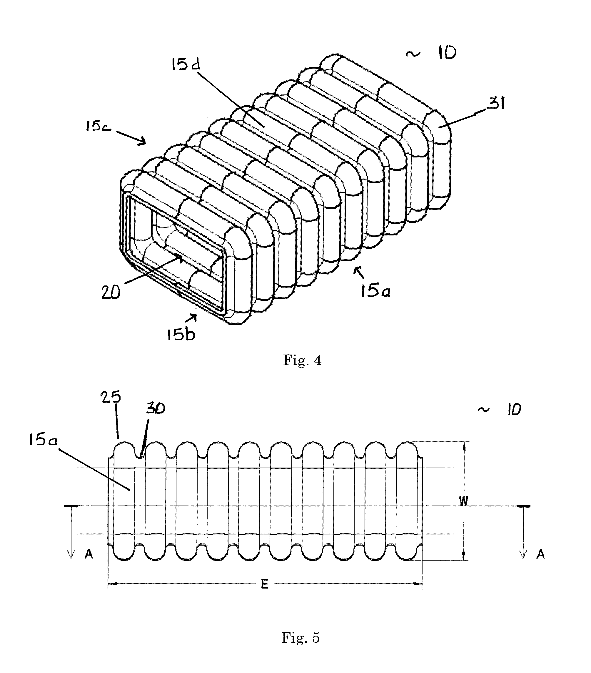 Corrugated tubular energy absorbing structure