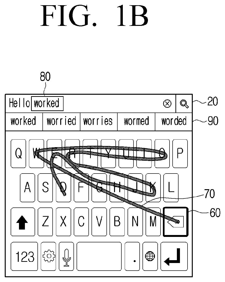 Electronic apparatus for recommending words corresponding to user interaction and controlling method thereof