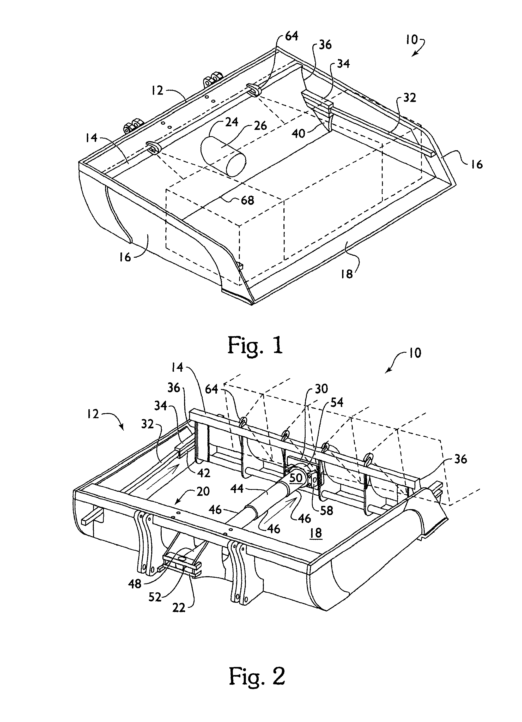 Mining scoop material ejection retrieval system