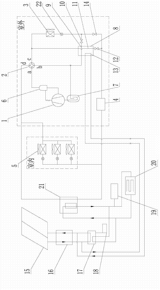 Defroster used for air conditioning system and circulation energy source central air conditioning hot water system