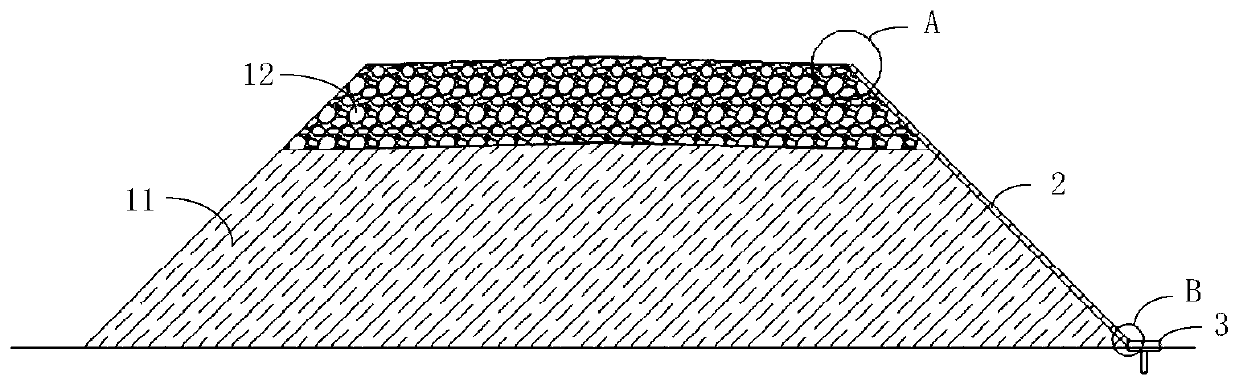 Roadbed slope protection device and railroad bed