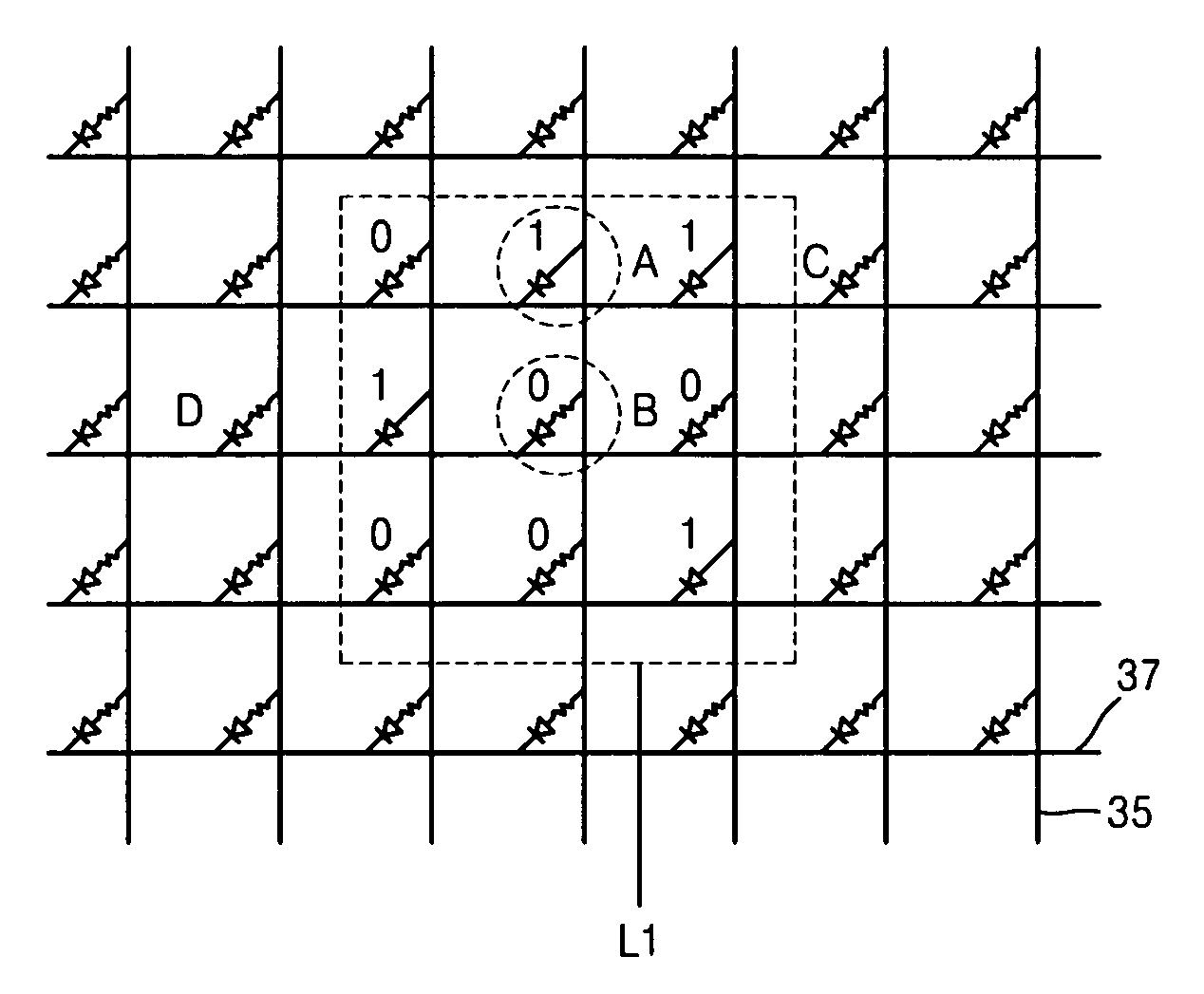 Memory device capable of one-time data writing and repeated data reproduction, and method and display apparatus for operating the memory device