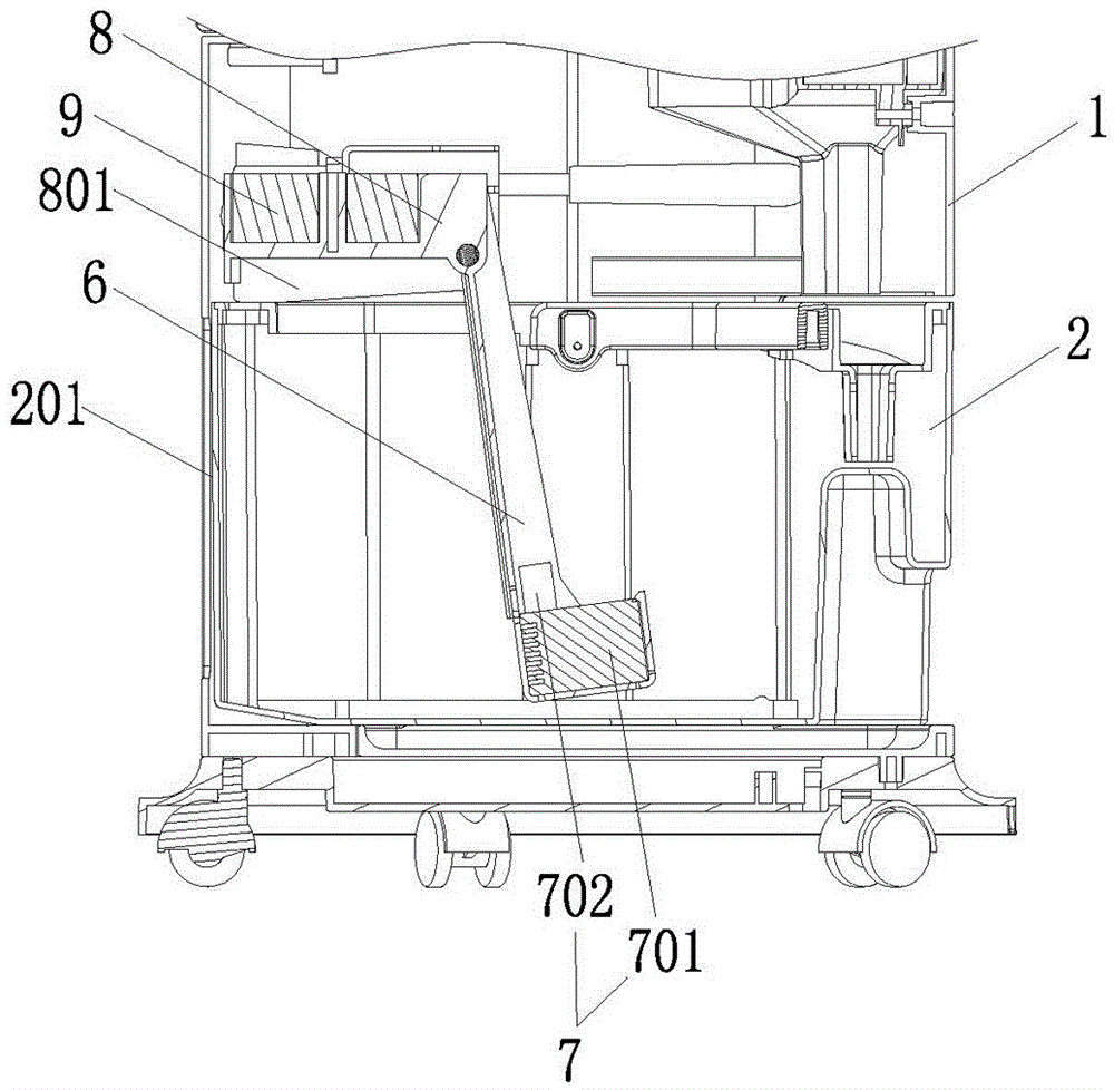 Water pump reset structure for cooling fan