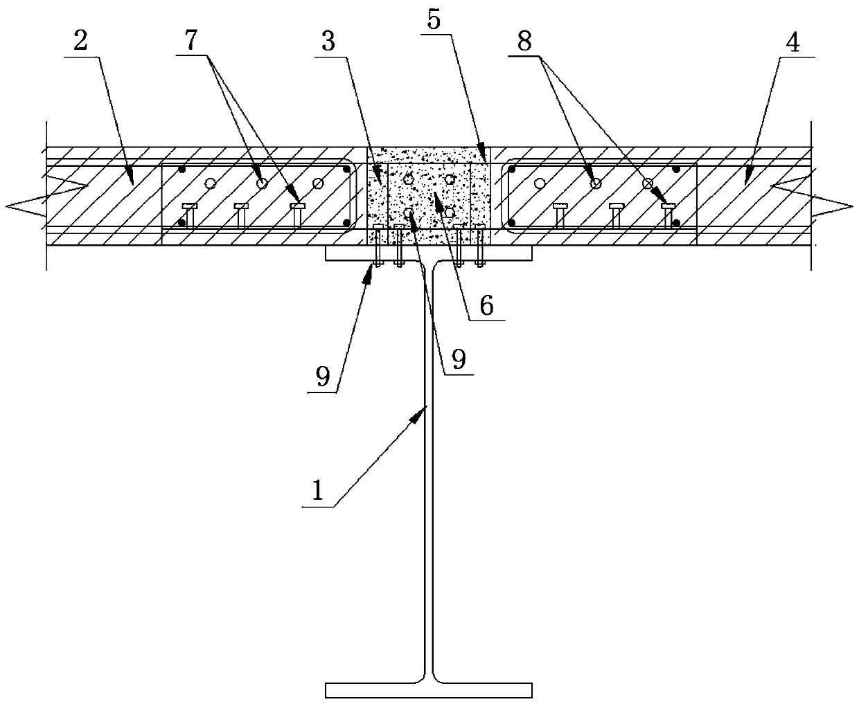 Steel structure support-free fully-prefabricated concrete floor slab connecting joint and connecting method