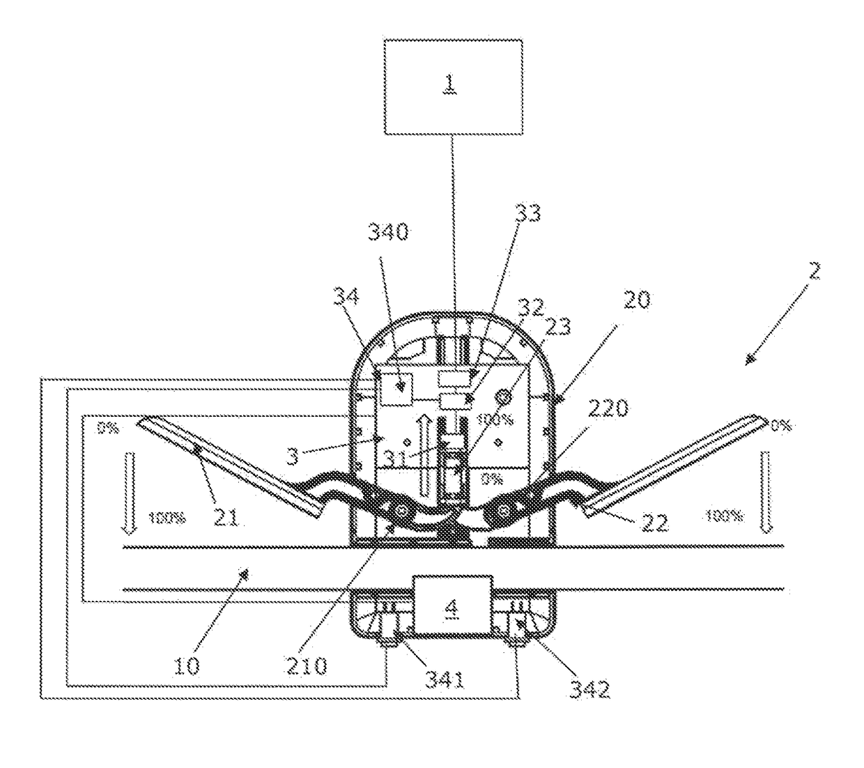 Device for controlling the speed of an electric propulsion machine and corresponding machine