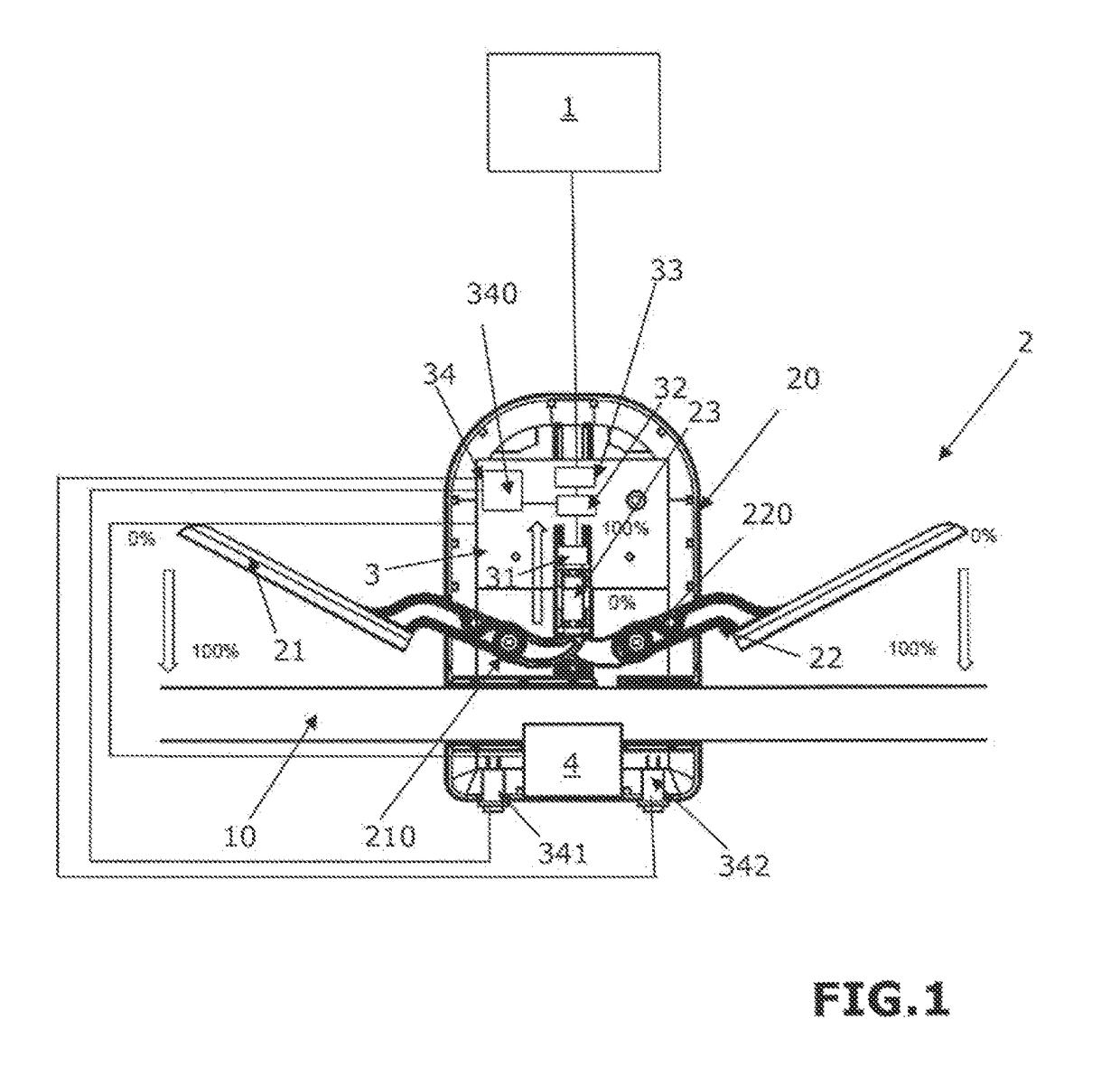 Device for controlling the speed of an electric propulsion machine and corresponding machine