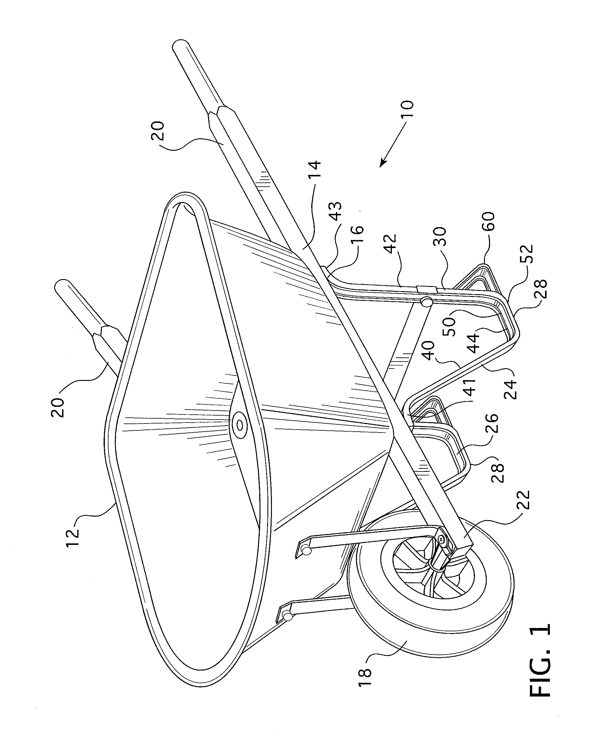 Wheelbarrow leg stabilizer