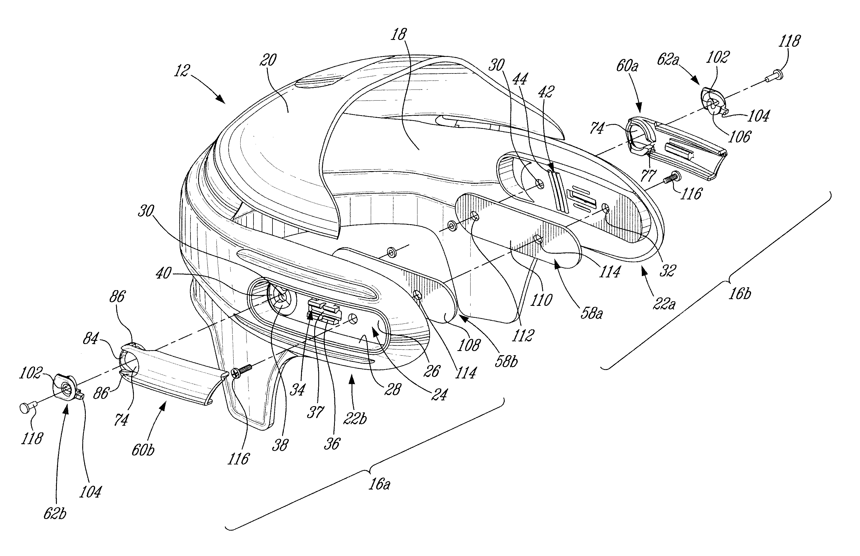 Adjustment mechanism for a helmet