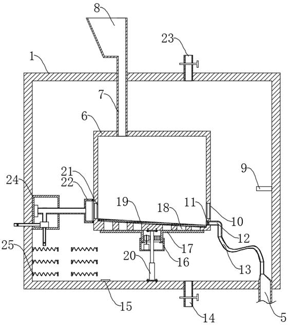 Continuous conveying device for silver-coated copper powder