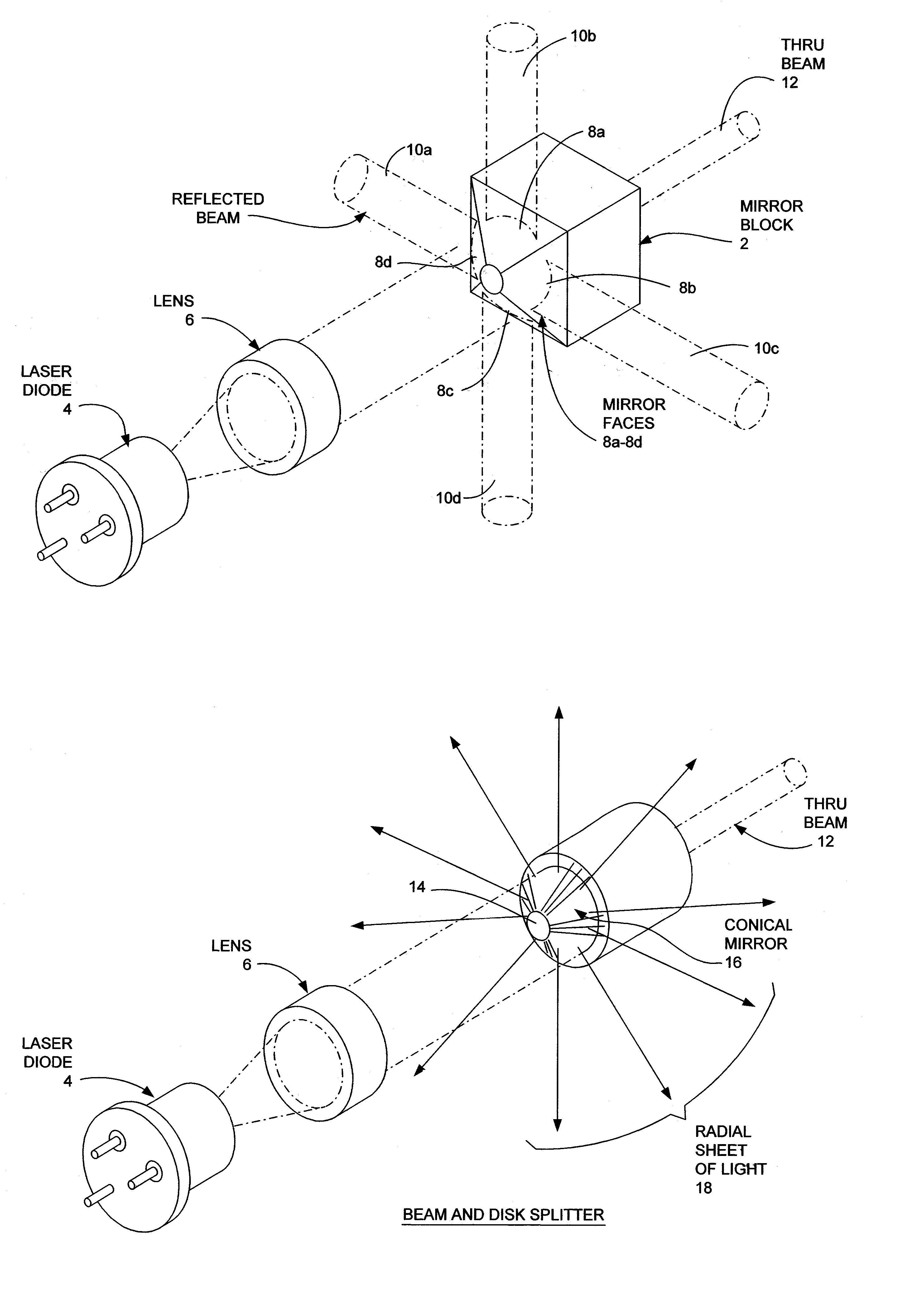 Laser Beam Device With Apertured or Non-Apertured Reflective Element