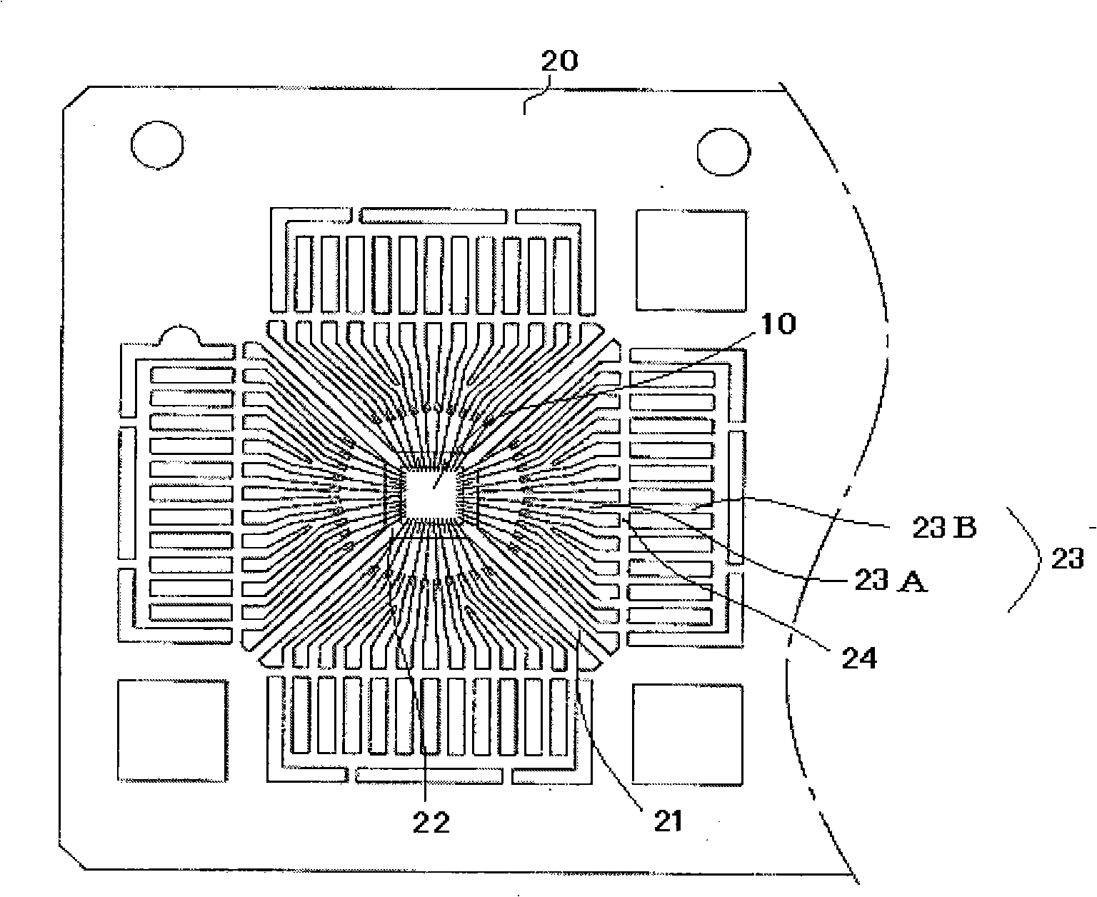 Semiconductor device, leadframe and structure for mounting semiconductor device