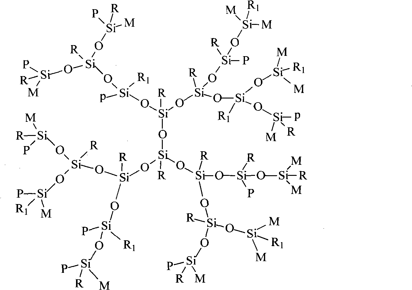 Hyper-branched silicone resin containing active functional group and preparation method thereof