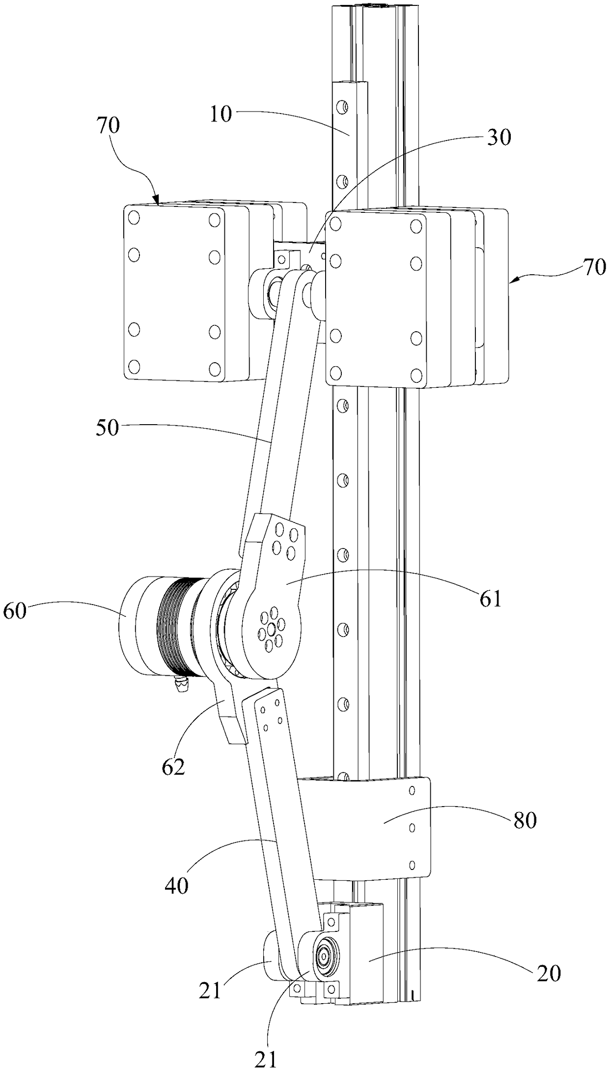 Humanoid robot movable joint stress testing device