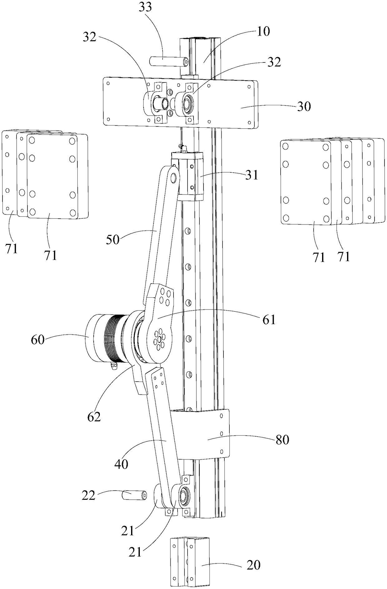 Humanoid robot movable joint stress testing device