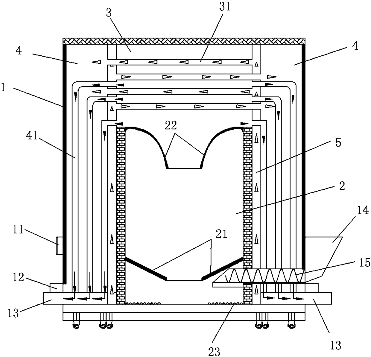 A Double Heat Exchange Chamber Grain Drying Hot Air Stove