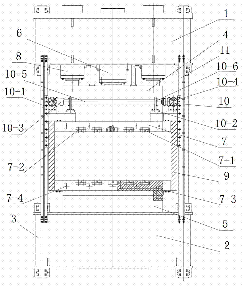 Superplastic diffusion bonding hot-forming press for titanium alloy sheet part