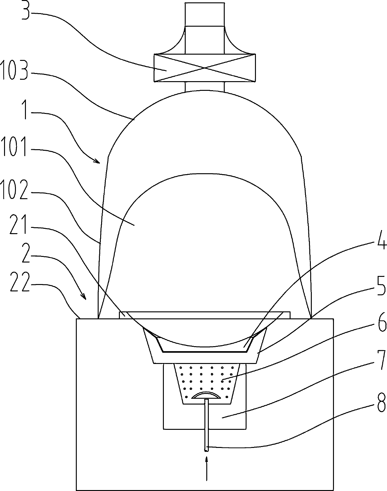 Cooking range tossing flame guide structure and flame guide device