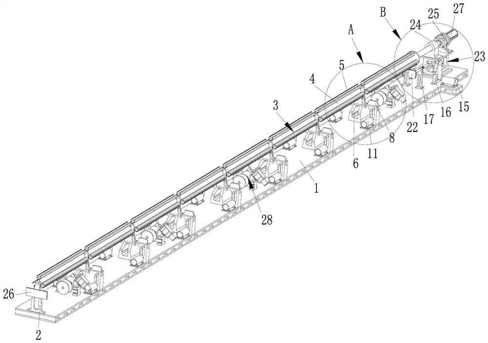 A non-conveying continuous steel bar automatic collection and bundling integration equipment