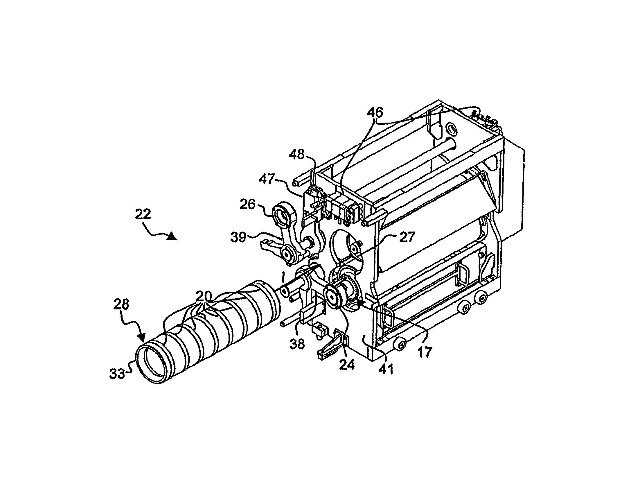 Waste stripping unit with simplified tool change for a packaging production machine