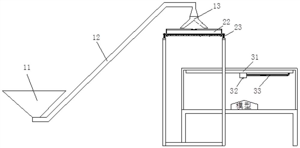 A wind tunnel experimental device for simulating snowfall for low mobility particles