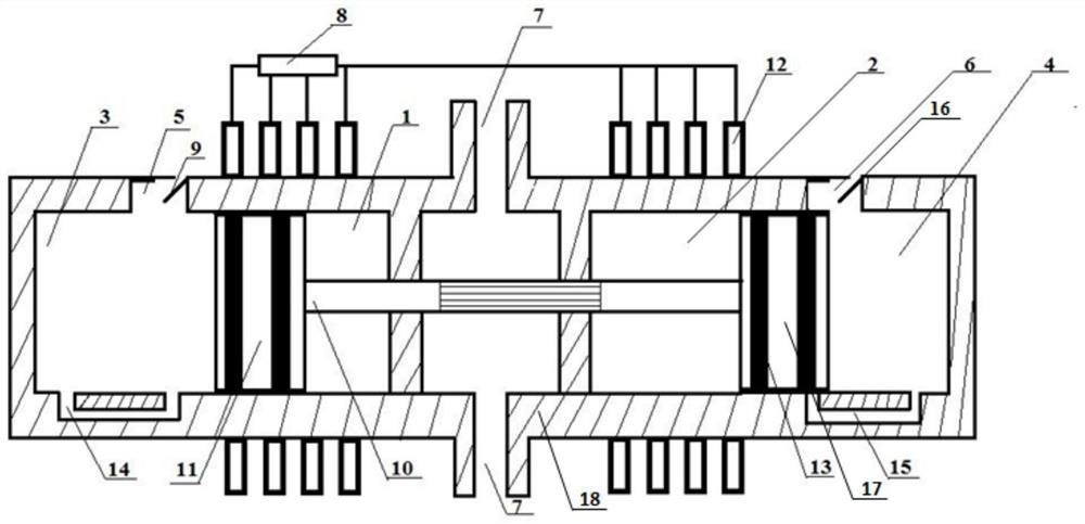 A micro-free piston power device with a self-pressurized direct-flow scavenging structure