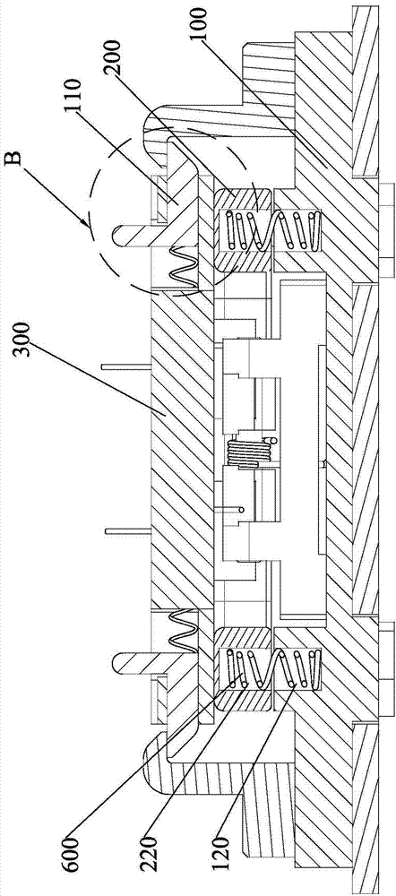 Turning and downward pressing positioning mechanism