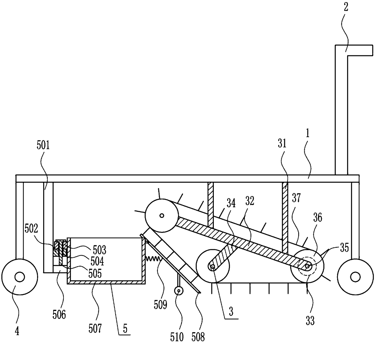 Cement road anti-skid groove cleaning device for road construction