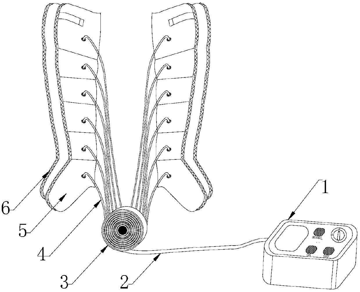 Acupuncture and physiotherapy massage device used for infantile paralysis and using method