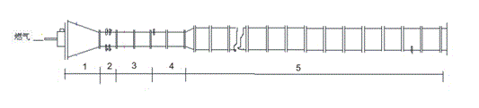 Pigment carbon black reacting furnace with super-long remaining section and pigment carbon black produced by the pigment carbon black reacting furnace