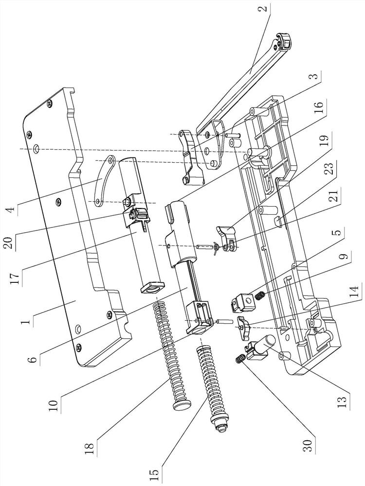 Automatic reset type pressing opening and closing device