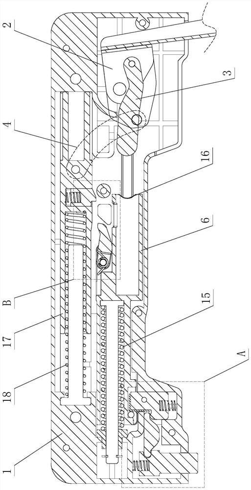 Automatic reset type pressing opening and closing device