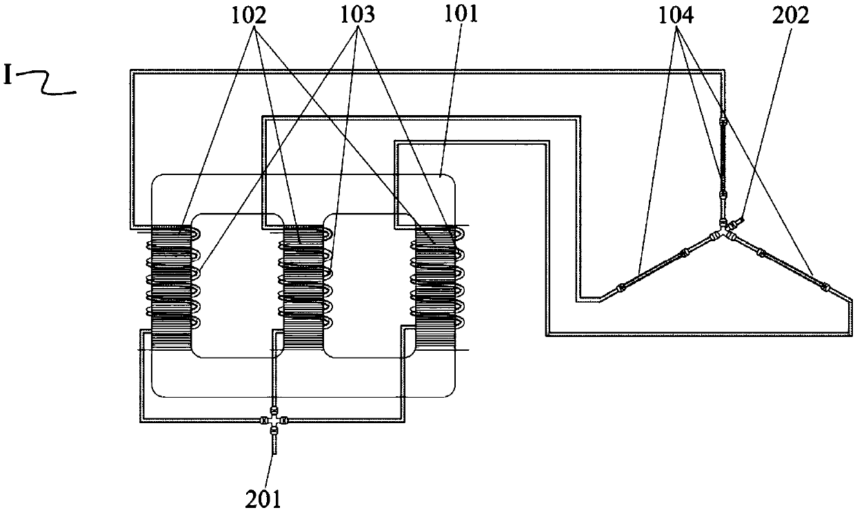 Star-star type three-phase induction heat reactor