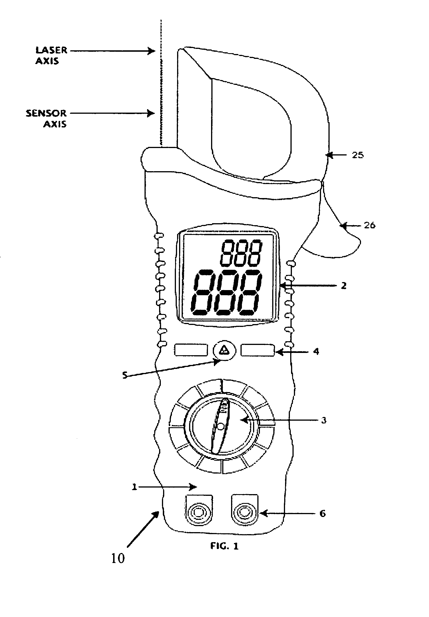 Instrument for non-contact infrared temperature measurement having current clamp meter functions