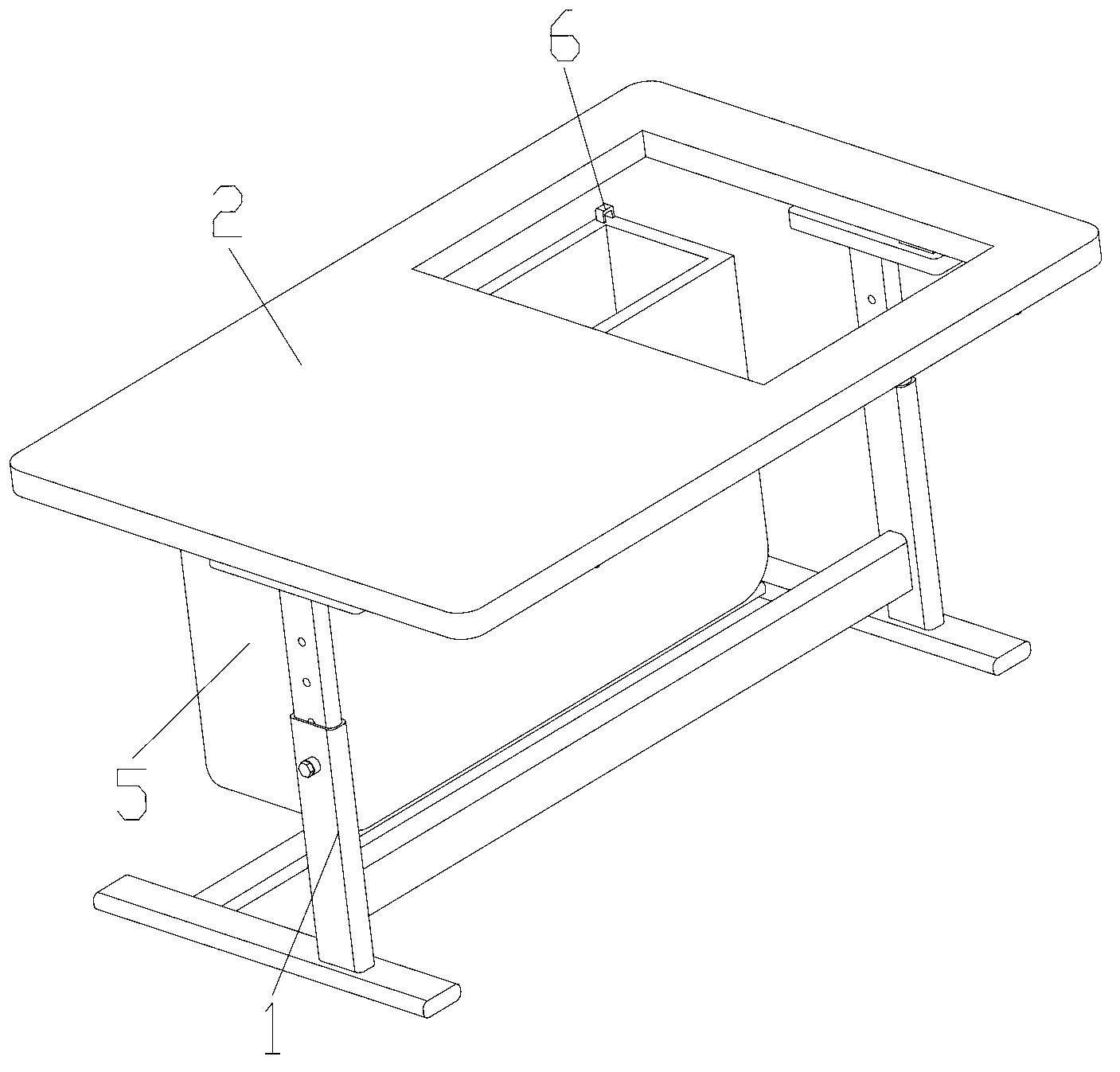Bed for sewing machine