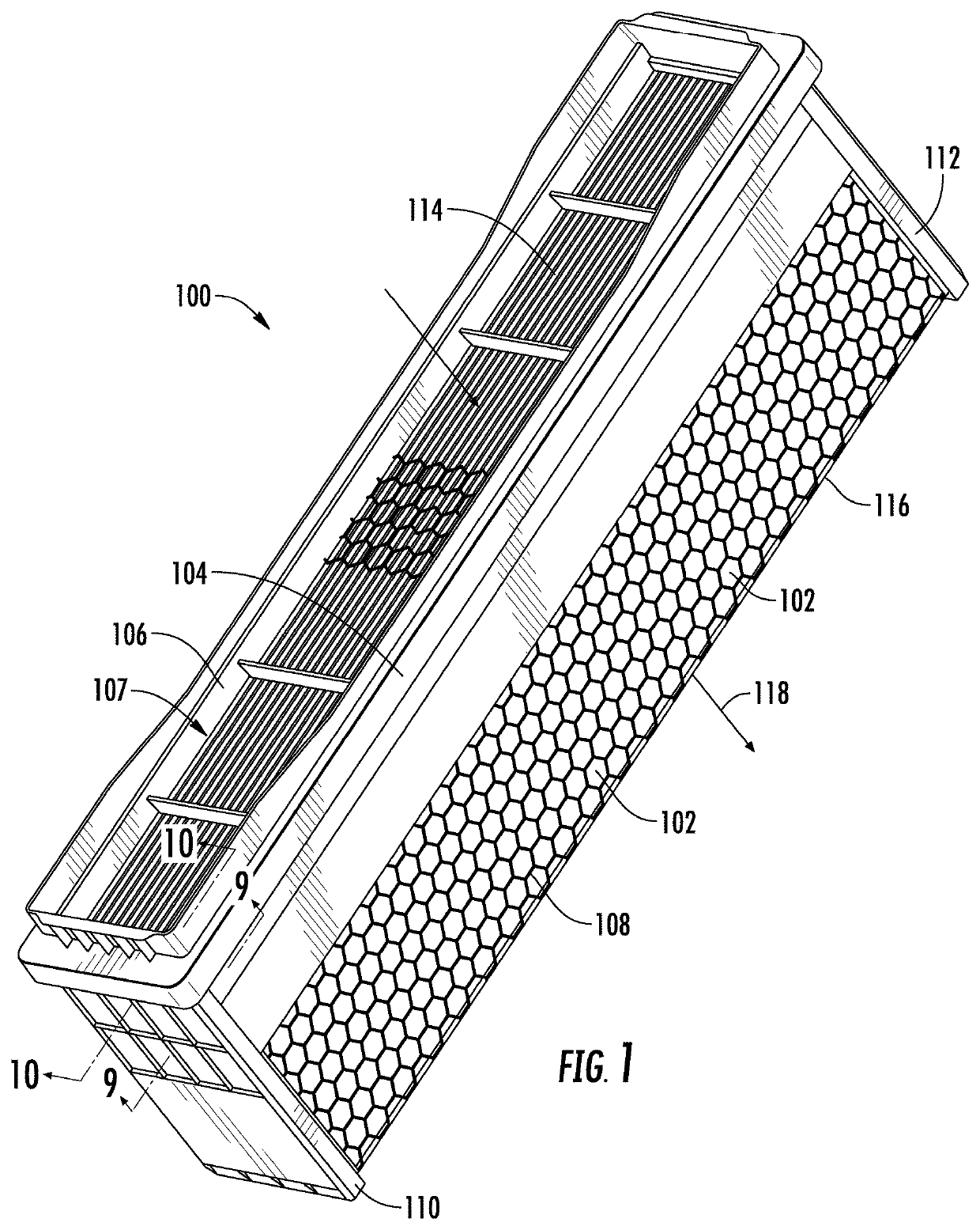 Filter frame with foldable sealing flap