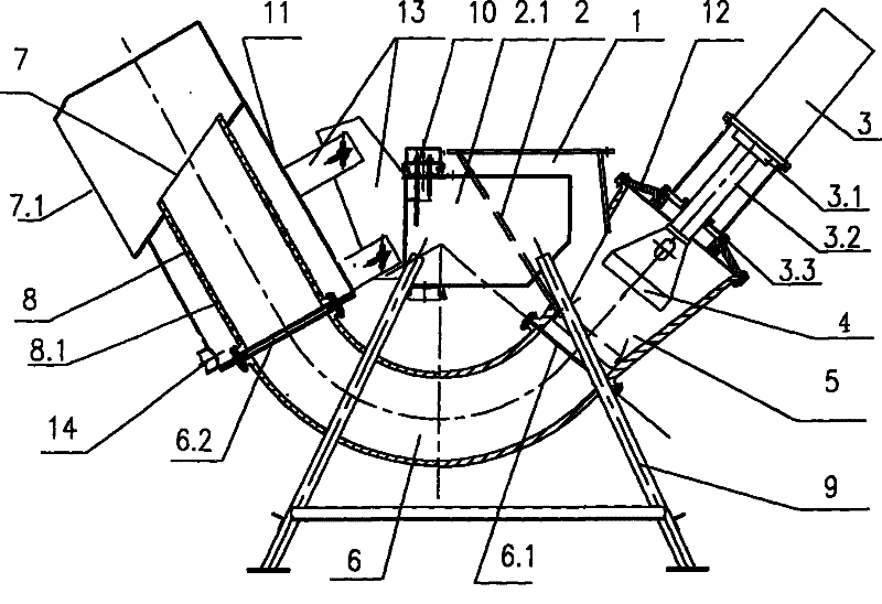 Bent tube type slag water sealing squeezing slag removal machine