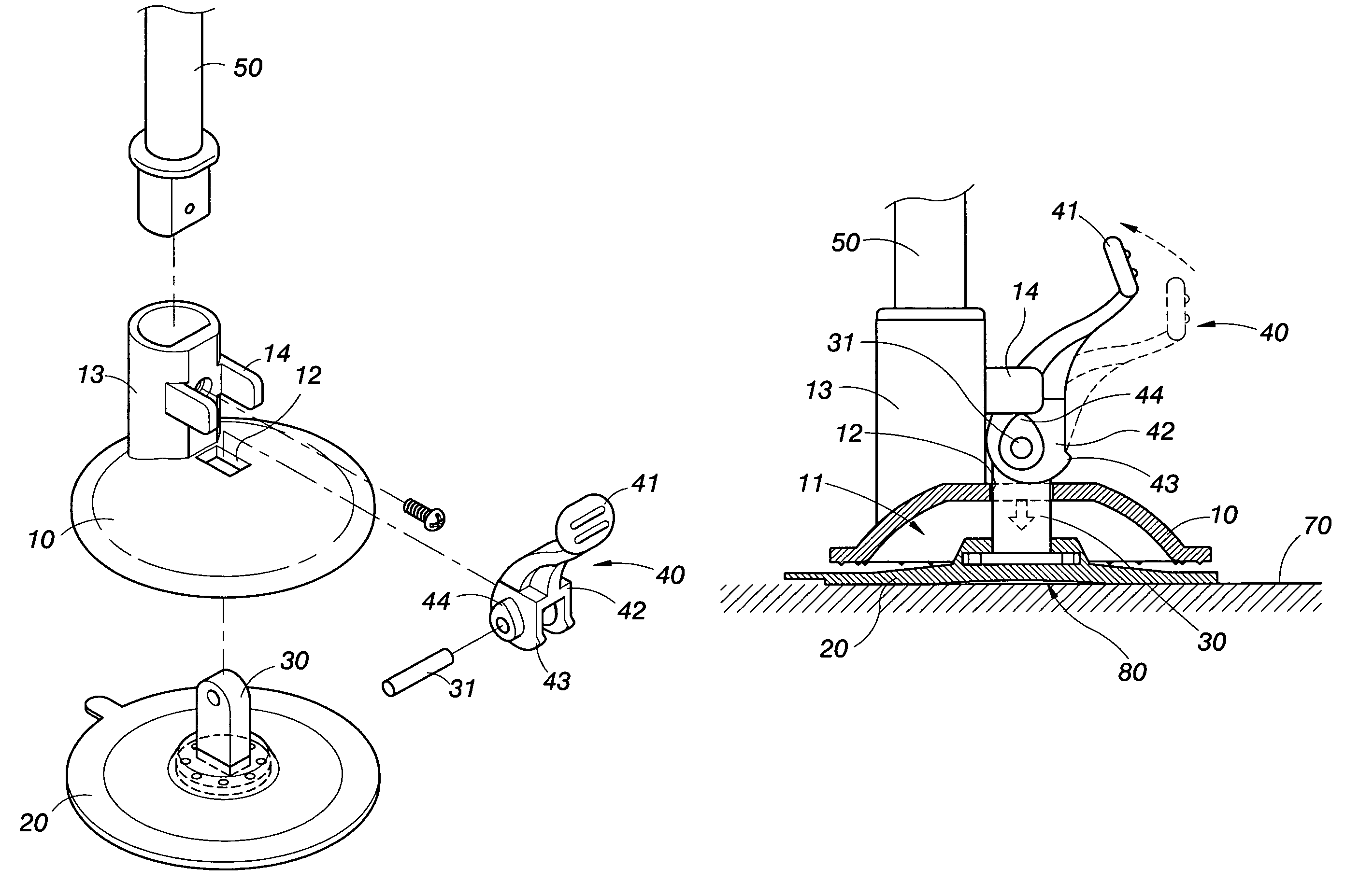 Suction disc unit