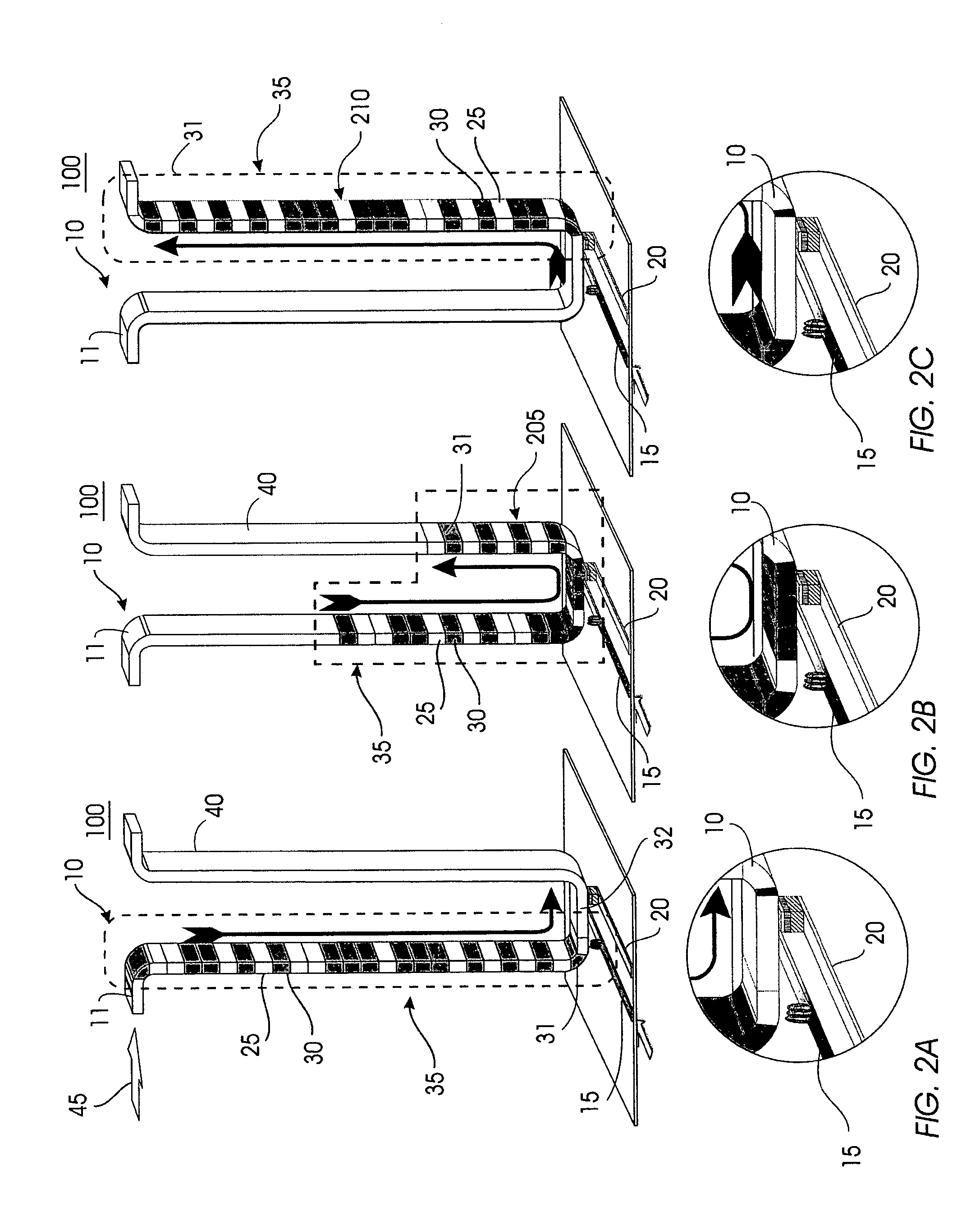 Magnetic shift register with shiftable magnetic domains between two regions, and method of using the same