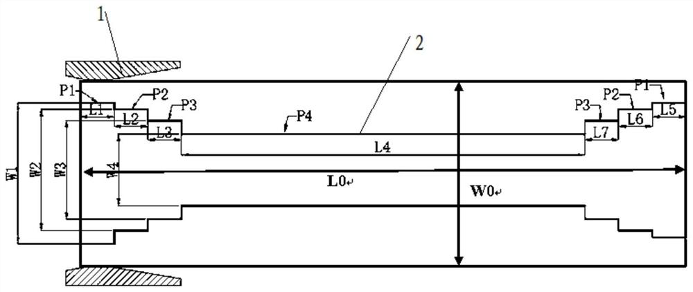 A head and tail width control method for variable step distance of a fixed width machine